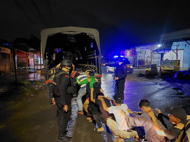 Brimob Polda Sumut Tangkap 11 Anggota Geng Motor di Fly Over