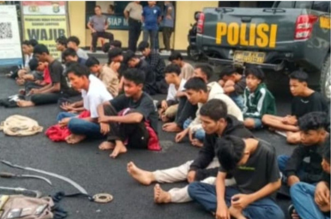 Polisi Ringkus 46 Anggota Geng Motor di Bandarlampung