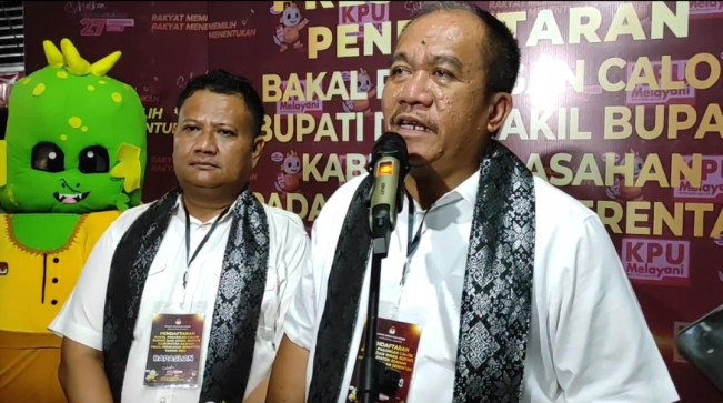 Pasangan Taufik-Rianto Daftar ke KPU Asahan Diiringi Reog, Berpotensi Lawan Kotak Kosong