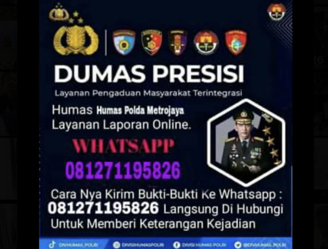 Viral Penipuan Modus Hotline Polda Metro Jaya, Pelaku Diselidiki