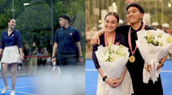 Momen Seru Desta dan Caitlin Halderman Saat Main Padel Bareng