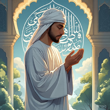 Ilustrasi Berdoa (Meta AI)
