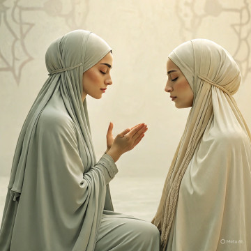 Ilustrasi Shalat (Meta AI)