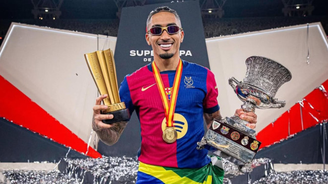 Biodata dan Agama Raphinha, yang Jadi Man of The Match Final Piala Super Spanyol 2025