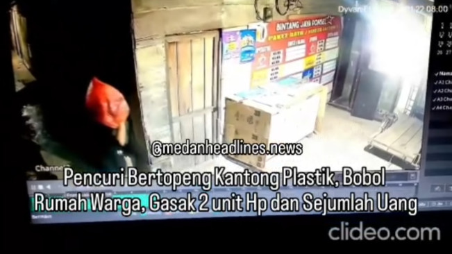 Terekam CCTV, Maling Bertopeng Plastik Kresek Bobol Rumah Warga