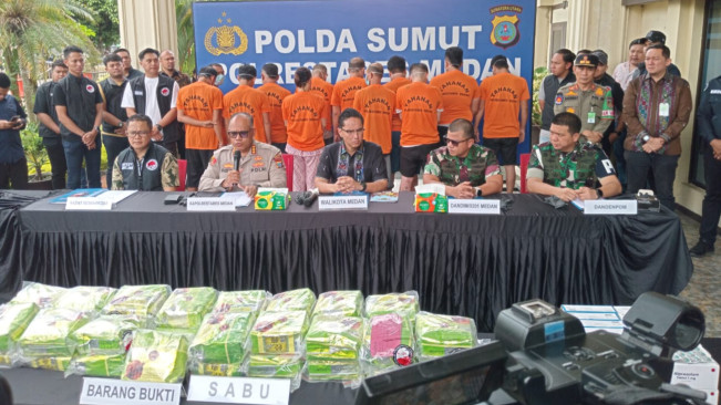 Tak Sampai Sebulan, Polrestabes Medan Amankan 8 Tersangka dan Sita Sabu 34 Kg