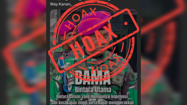 Hoaks Foto Kopka Basar Pakai Baret Ungu, TNI AL: Bukan Prajurit Marinir