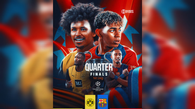 Preview dan Head to Head Barcelona vs Dortmund di Leg Pertama Perempat Final Liga Champions 2024/2025