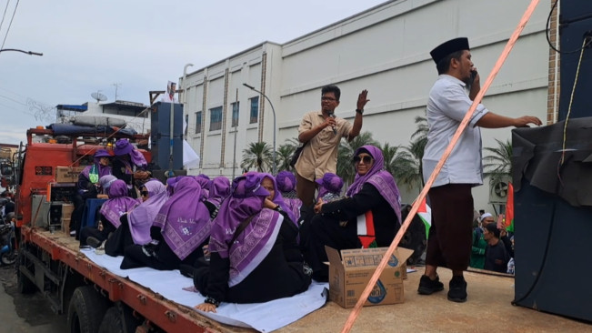 Demo Konjen AS di Medan, Aliansi Gaza Tuntut Netanyahu dan Donald Trump Dihukum Gantung