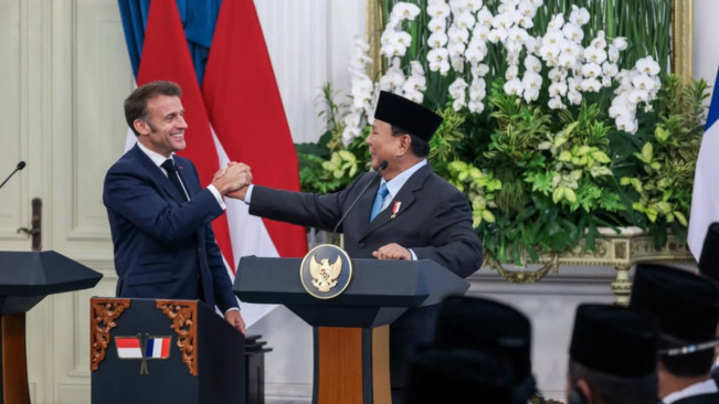 Prabowo dan Macron. [Instagram/@prabowo]