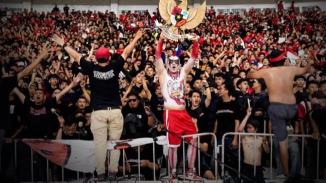 Suporter Timnas Indonesia. [Instagram/@garudaa.news]