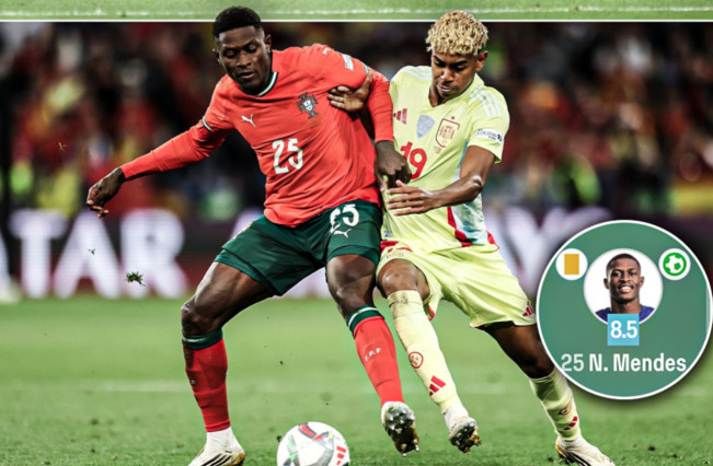Nuno Mendes vs Lamine Yamal. [Instagram/@espnuk]