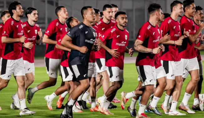 Para pemain Timnas Indonesia siap lawan Jepang. [Instagram/@bolanusantara]