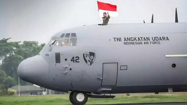 TNI AU Siagakan Pesawat Hercules dan Boeing. [X/@Beritasatu]