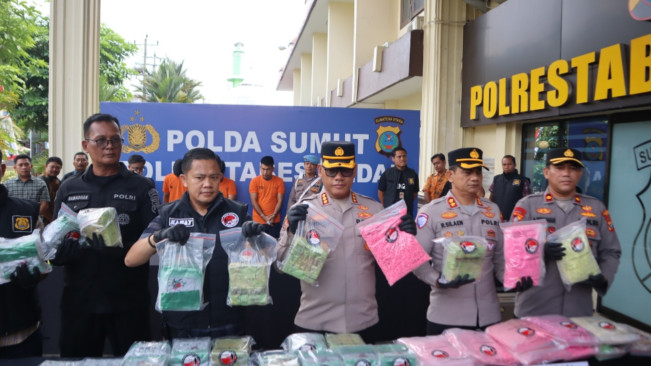Polrestabes Medan Gagalkan Penyelundupan 20 Kg Sabu dan 58 Ribu Ekstasi dari Jaringan Malaysia