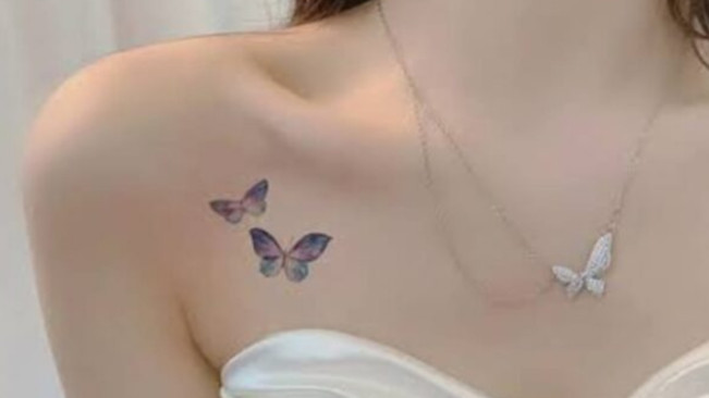 Ilustrasi perempuan bertato kupu-kupu. [Ist]