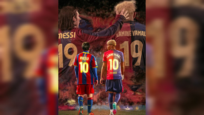 Messi dan Yamal. [Instagram]