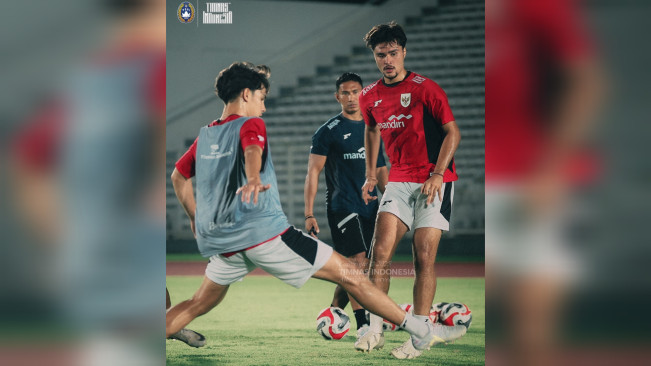 Latihan pemain Timnas Indonesia U-23. [Instagram/@timnasindonesia]