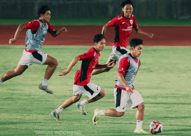 Pemain Timnas Indonesia U-23 latihan. [Instagram]