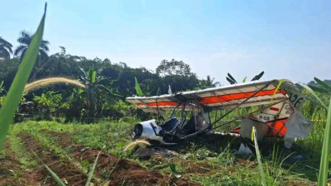 Video Detik-Detik Pesawat Latih Jatuh di Ciampea Bogor Terekam Kamera Warga