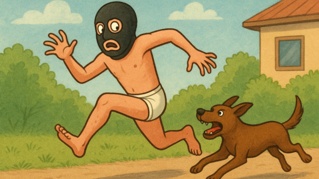 Viral! Maling Pakai Kolor di Medan Gagal Beraksi Usai Dikejar Anjing