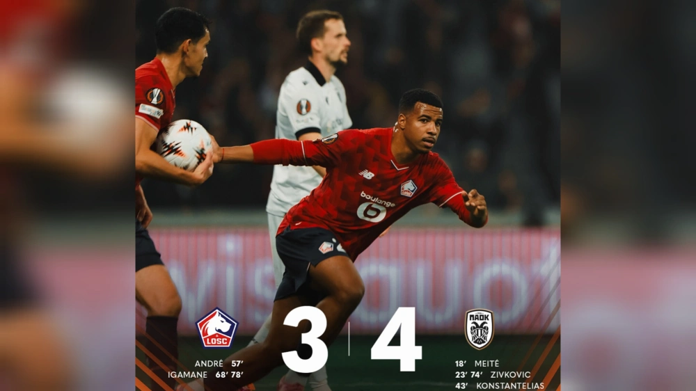 Hasil akhir Lille vs Paok. [Instagram]
