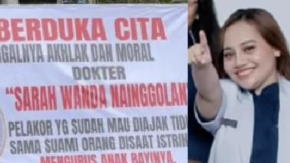 Papan bunga dari istri sah untuk Sarah Wanda Nainggolan. [Instagram]