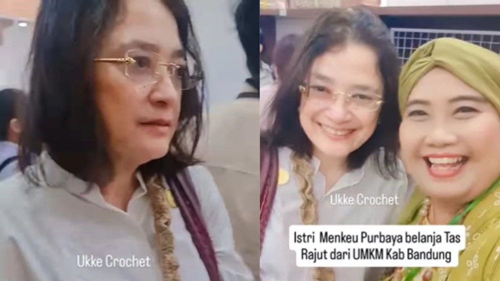 Viral Gaya Sederhana Istri Menkeu Purbaya Belanja Tas Rajut di Bandung