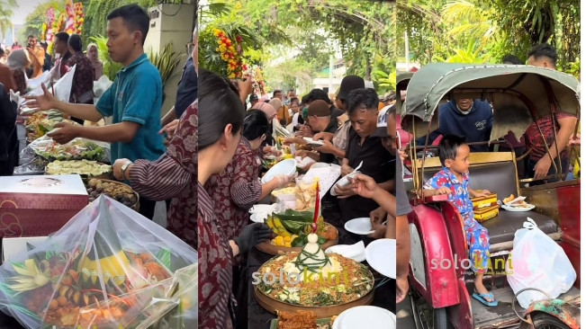 Warga Antusias Buat Tumpengan di Ultah Jokowi  (TikTok/@solokini)