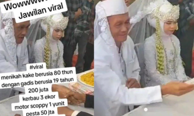 Viral! Baca Ijab Qabul Terbata-bata, Kakek 80 Tahun Keluarkan Rp200 Juta Nikahi Gadis 18 Tahun