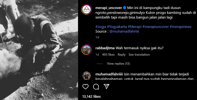 Postingan Instagram Merapi Uncover.