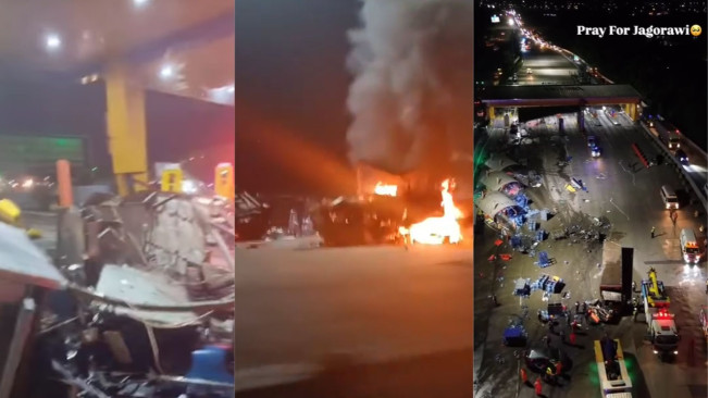 Truk Pengangkut Aqua Galon Tabrak 5 Mobil di Gerbang Tol Ciawi, Danone Indonesia Bilang Begini