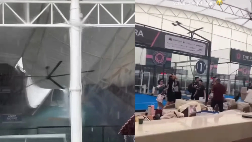 Viral Detik-Detik Lapangan Padel Roboh di Jakarta Barat, Orang-Orang Panik Berhamburan