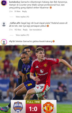 Kicauan netizen menyusul kekalahan MU dari ASEAN All-Stars. (Instagram/@theaseanfootball)