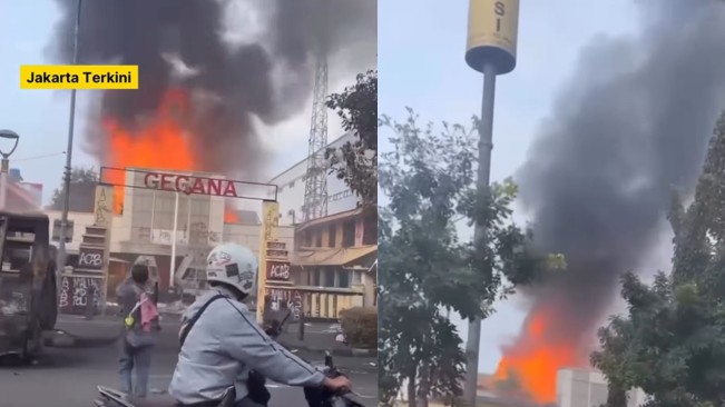 Markas Gegana Brimob di Jakarta Pusat Terbakar Hebat Minggu Sore, Netizen Bingung padahal Gak Ada Demo