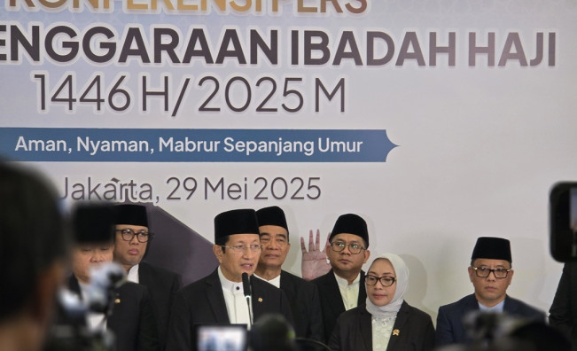 Menag KH Nasaruddin Umar mengumumkan delagasi Amirul Hajj 2025, Kamis (29/5). [Dok. Kemenag]