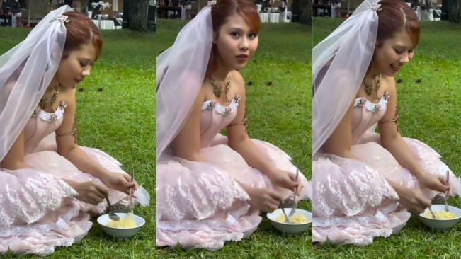 Momen Kocak Nadin Amizah di Resepsi Pernikahannya, Ngemper Sambil Makan Mie Instan