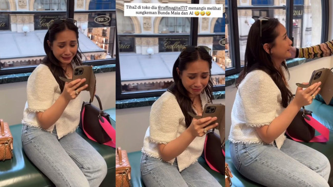 Nagita Slavina Nangis Lihat Momen Sungkeman Al Ghazali ke Maia (TikTok)