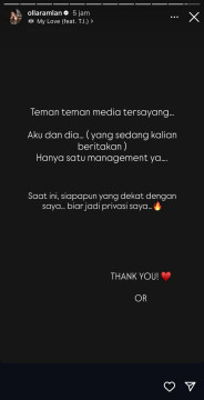 Klarifikasi Olla Ramlan (instagram)