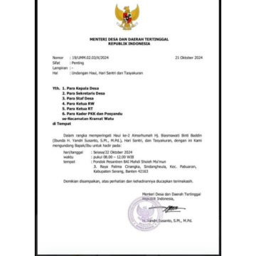 Surat Undangan dengan Kop Menteri Desa PDT Dipersoalkan, Kornas KKM: Tidak Perlu Dipolitisasi