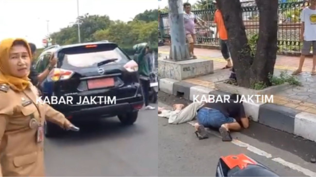 Viral Aksi Plt Wali Kota Jaktim Tolong Lansia Ditabrak Mobil, Publik Salfok Pria Baju Hijau