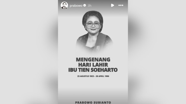 Kenang Hari Lahir Ibu Tien Soeharto, Prabowo Posting Foto Almarhumah di Instagram