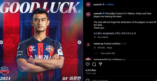 Resmi! Pratama Arhan Dilepas Suwon FC, Netizen Riuh