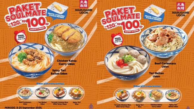 Promo Marugame Udon hingga 25 September 2025, Dua Menu Favorit Cuma Rp100 Ribuan