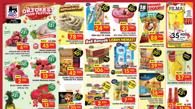 Daftar Promo Superindo Jumat, 17 Oktober 2025: Diskon 25-30 Persen Berlaku Weekend