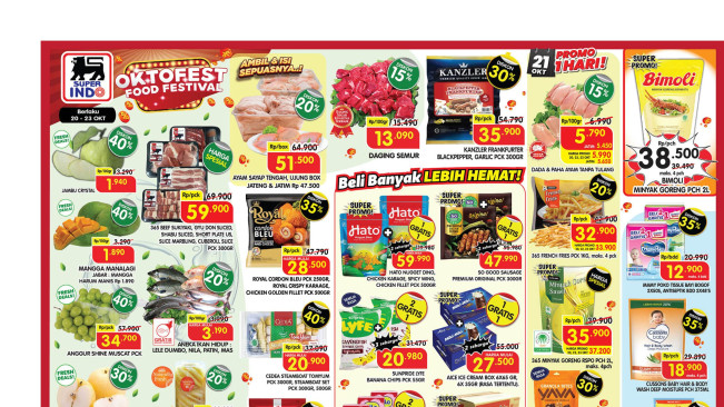Diskon Superindo Senin, 20 Oktober 2025: Puluhan Produk Diskon 30-35 Persen