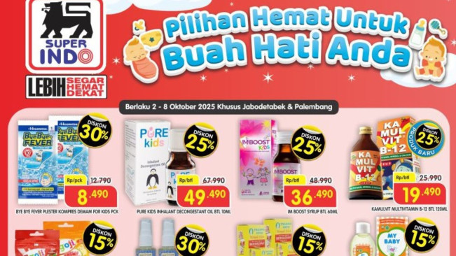 Promo Barang Kebutuhan Bayi Superindo Senin, 6 Oktober 2025: Promo Gede-gedean hingga 30 Persen