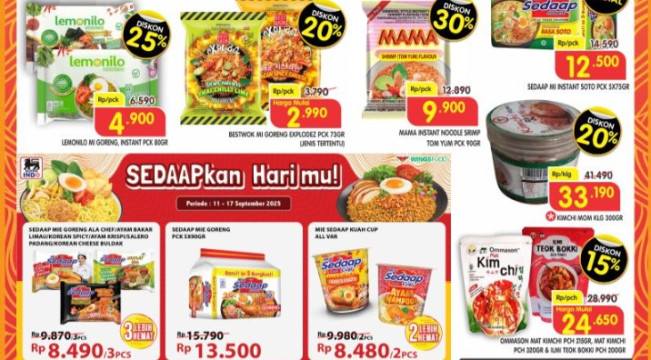 Gebyar Promo Mie Instan Superindo Jumat, 12 September 2025: Diskon hingga 33 Persen