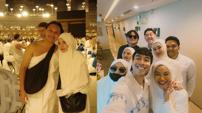 Mahalini Umrah Bareng Rizky Febian, Pakai Hijab Perdana Usai Jadi Mualaf