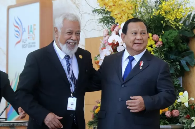 Momen Prabowo Peluk Erat Xanana Gusmao Jelang Pelantikan